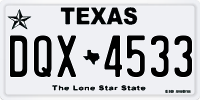 TX license plate DQX4533