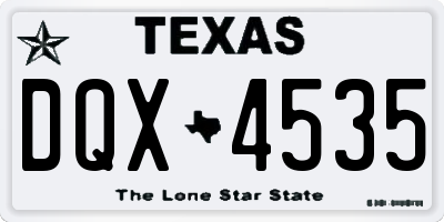 TX license plate DQX4535