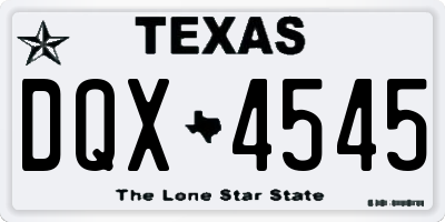 TX license plate DQX4545