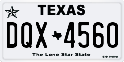 TX license plate DQX4560