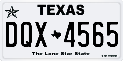 TX license plate DQX4565