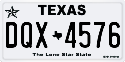 TX license plate DQX4576