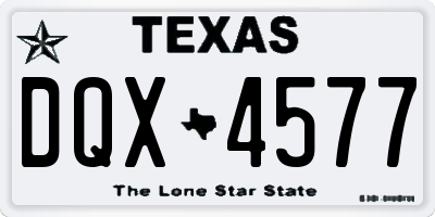 TX license plate DQX4577