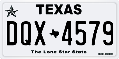 TX license plate DQX4579