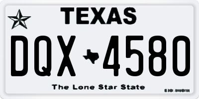 TX license plate DQX4580
