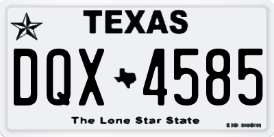 TX license plate DQX4585