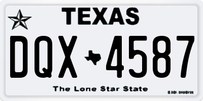 TX license plate DQX4587