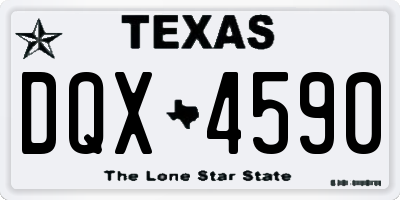 TX license plate DQX4590