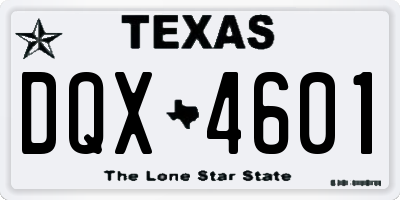 TX license plate DQX4601