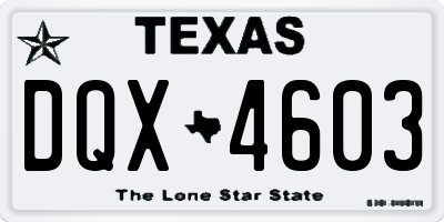 TX license plate DQX4603