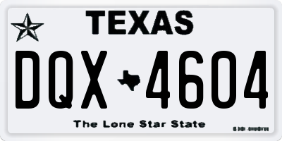TX license plate DQX4604