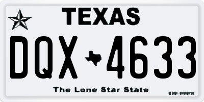 TX license plate DQX4633