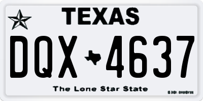 TX license plate DQX4637