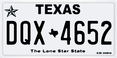 TX license plate DQX4652