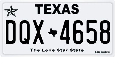 TX license plate DQX4658