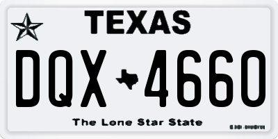 TX license plate DQX4660
