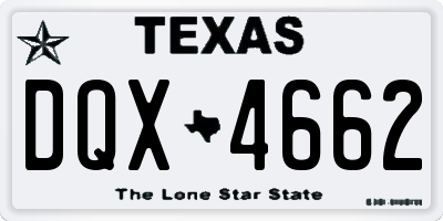 TX license plate DQX4662