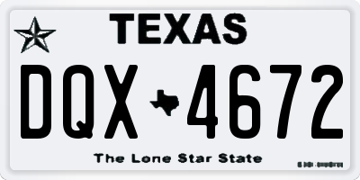 TX license plate DQX4672