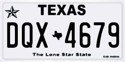 TX license plate DQX4679
