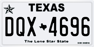 TX license plate DQX4696
