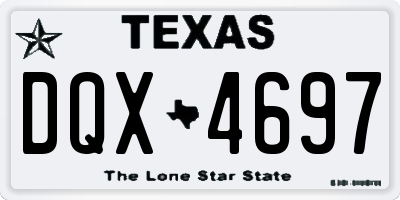 TX license plate DQX4697