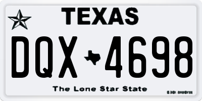 TX license plate DQX4698