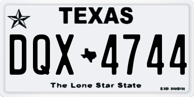 TX license plate DQX4744