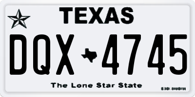 TX license plate DQX4745