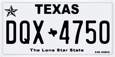 TX license plate DQX4750