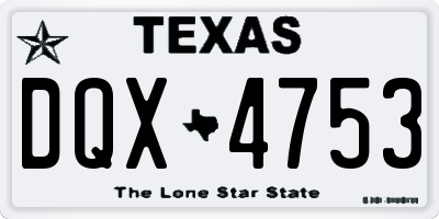 TX license plate DQX4753