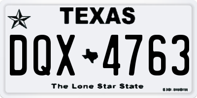 TX license plate DQX4763