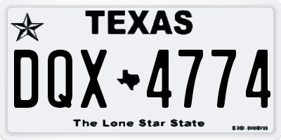 TX license plate DQX4774