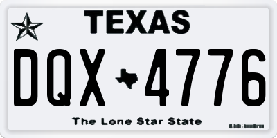 TX license plate DQX4776