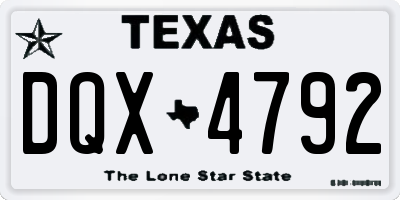 TX license plate DQX4792