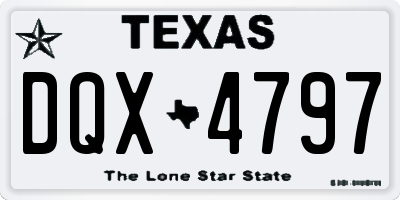 TX license plate DQX4797