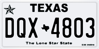 TX license plate DQX4803