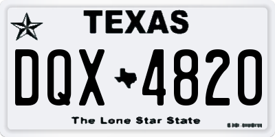 TX license plate DQX4820