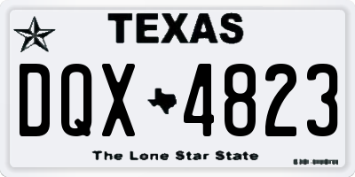 TX license plate DQX4823