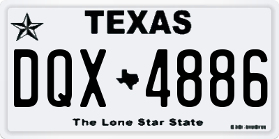 TX license plate DQX4886