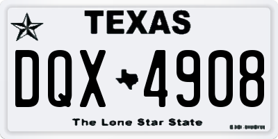 TX license plate DQX4908