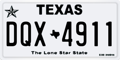 TX license plate DQX4911