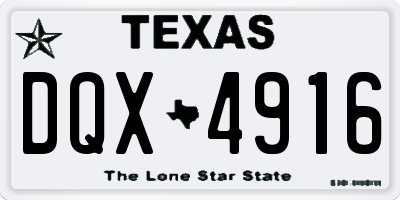 TX license plate DQX4916