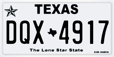 TX license plate DQX4917