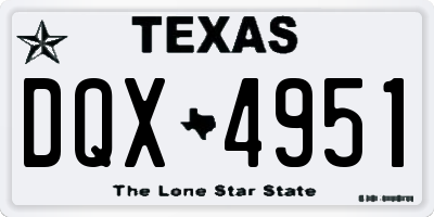 TX license plate DQX4951