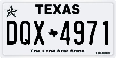 TX license plate DQX4971