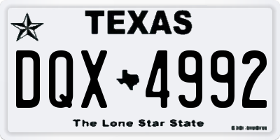 TX license plate DQX4992