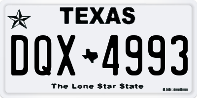 TX license plate DQX4993