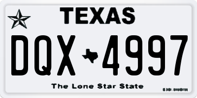 TX license plate DQX4997