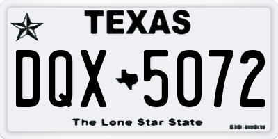 TX license plate DQX5072