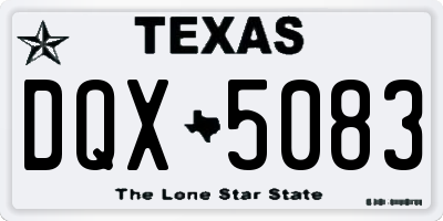TX license plate DQX5083